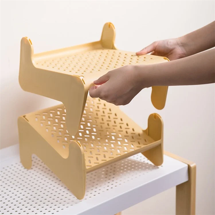 Spack Rack Storage Organizer Spazio Risparmio Di Scarpa Impilabile Scarpa Scarpa Per Camera Da Letto E Ingresso - Giallo Chiaro
