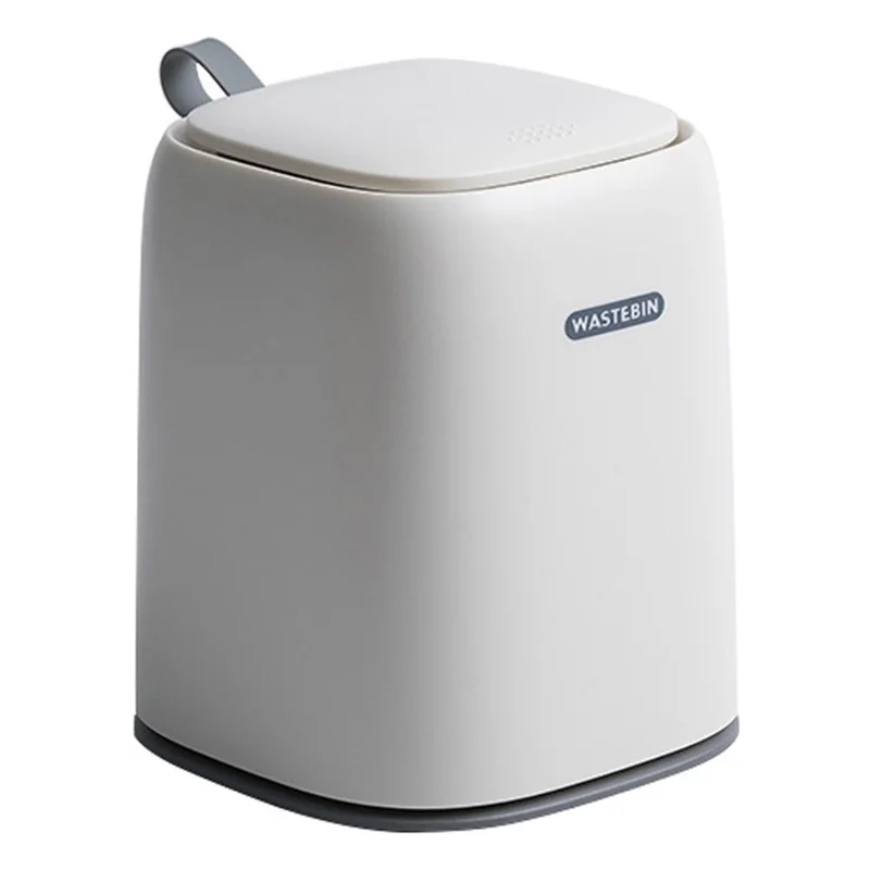 Mini Trash Can Table Top Trash Desktop Trash Bin Small Garbage Can with Lid for Bathroom Vanity, Car, Kitchen, Coffee Table - White