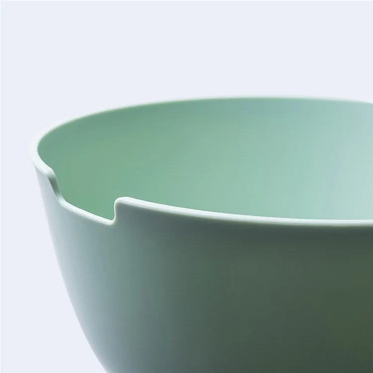 2 in 1 Drain Basin and Basket Colander Strainer for Fruits Vegetables Cleaning, Round Shape (without FDA Certificate, BPA Free) - Light Green