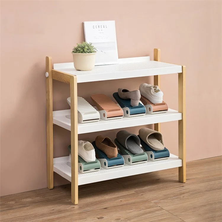Shoe Slots Stackable Shoe Rack Organizer Space Saving Shoe Storage Organizer - Red