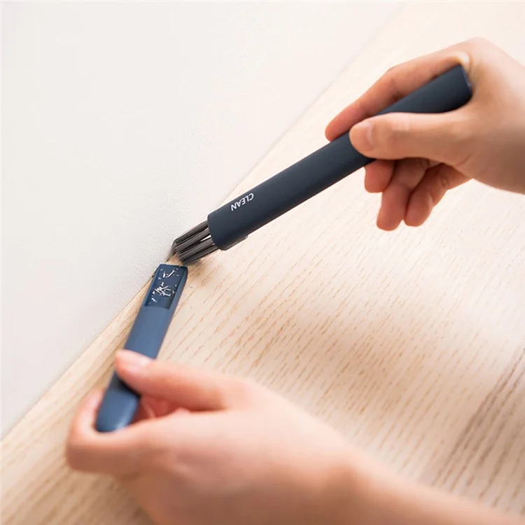 Mini Dustpan and Brush Set Lightweight Handheld Dust Cleaning Brush for Cleaning Keyboard Floor Window Desktop Sofa Slot Gap - Sapphire