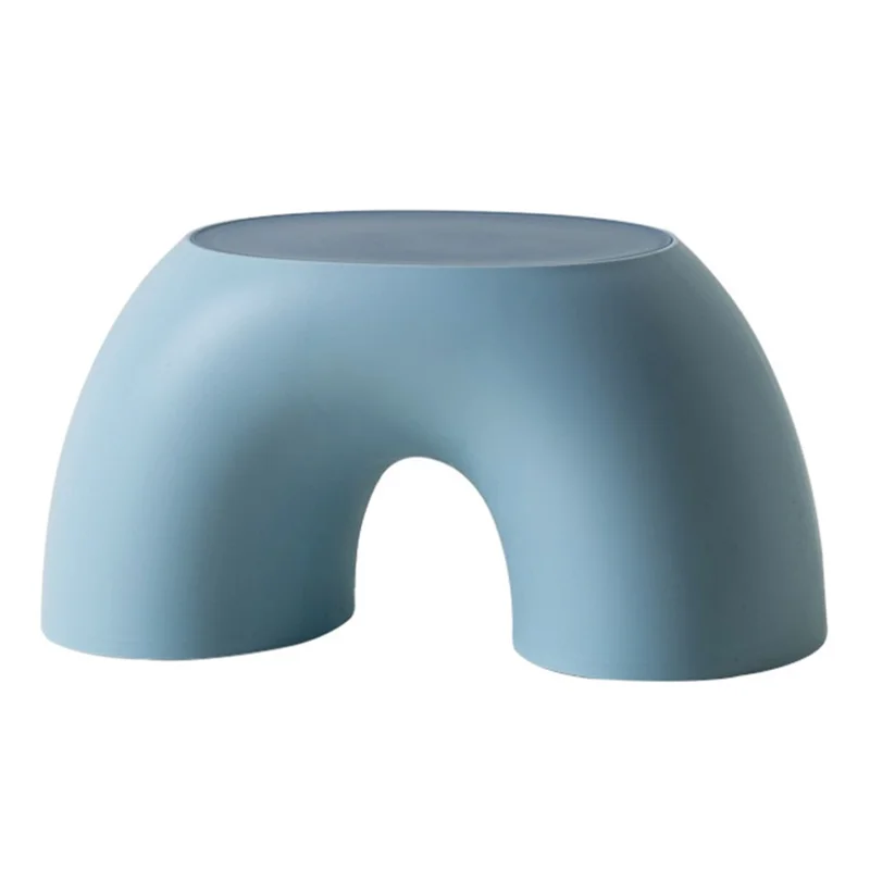Children's Stool Simple Small Home Round Smooth Comfortable Non-slip Durable Shoe Changing Stool Chair - Blue