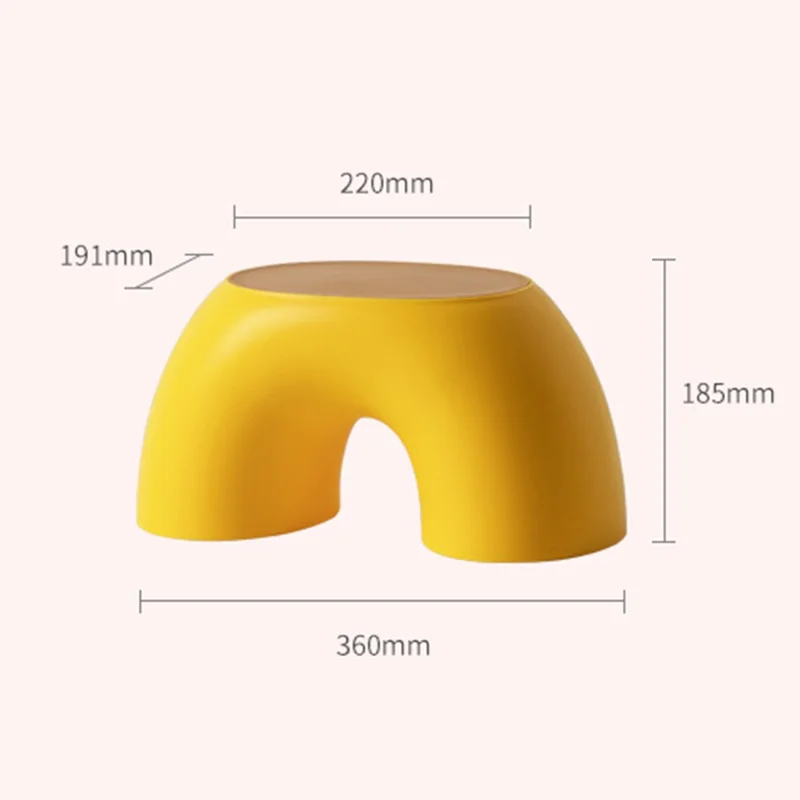 Children's Stool Simple Small Home Round Smooth Comfortable Non-slip Durable Shoe Changing Stool Chair - Blue