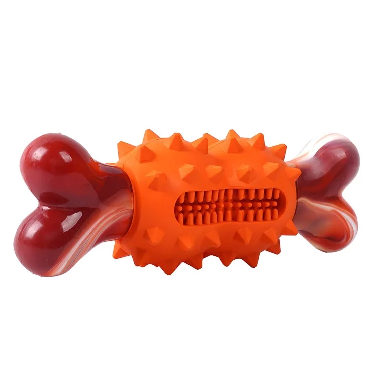 Natural Rubber Dog Toys Bone-Shaped Nylon Dog Teething Toys Treat Dispensing Dog Chewing Toy