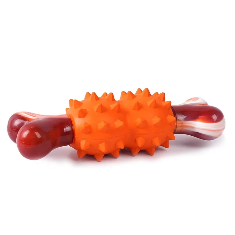 Natural Rubber Dog Toys Bone-Shaped Nylon Dog Teething Toys Treat Dispensing Dog Chewing Toy