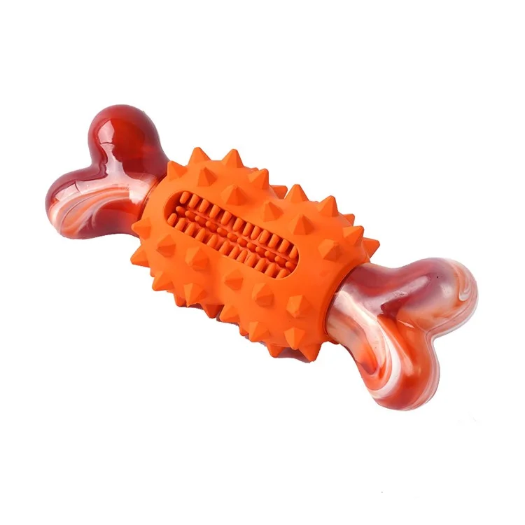 Natural Rubber Dog Toys Bone-Shaped Nylon Dog Teething Toys Treat Dispensing Dog Chewing Toy