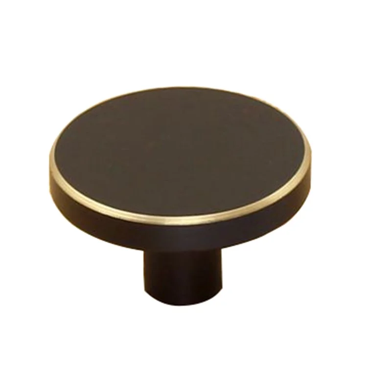 TA-00081 Grand Crochet de manteau rond en laiton Décoratif Monté au mur Porte-manteau pour Chambre Cuisine Salle de bain - Or/Noir 