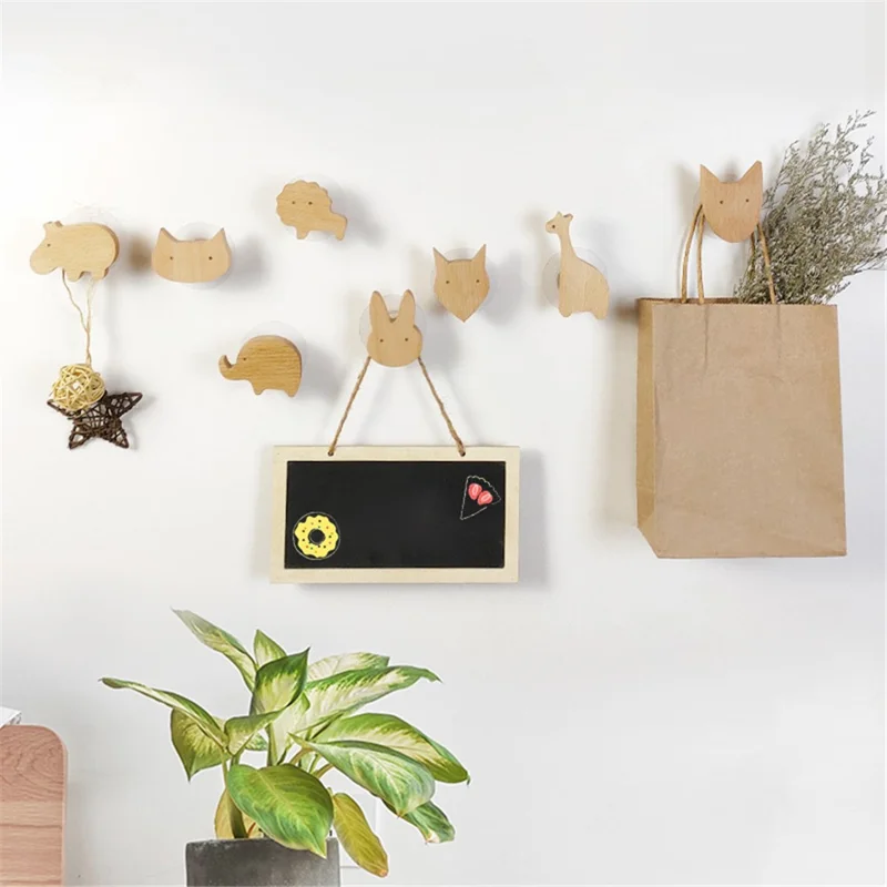 Beech Wood Hook Children's Room Hanger Easy Installation Hanging Tool Home Decor for Coat Sock Towel - Moon