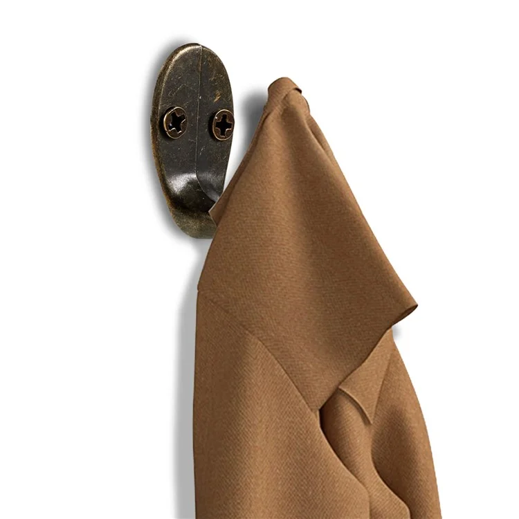 C23 Vintage Zinc Alloy Door Wall Hanging Hook Clothes Hat Towel Bag Hanger Hook (with Screws)