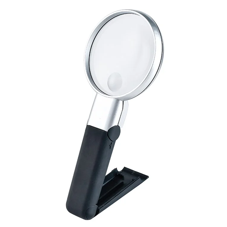 YJ7128F-90A LED Light Foldable 2X and 5X Magnification Handheld Magnifier (Battery Not Included)