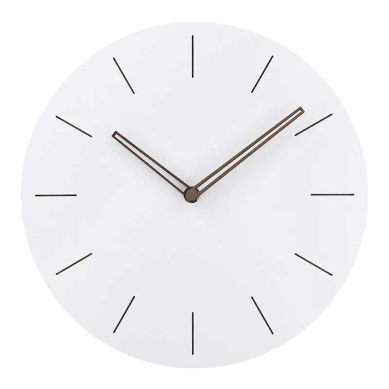 29cm MDF Wood Wall Clock Silent Non Ticking Wall Clock for Home Living Room Bedroom - Scale