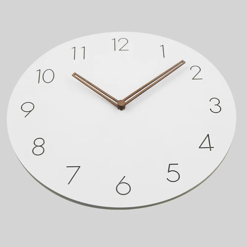 29cm MDF Wood Wall Clock Silent Non Ticking Wall Clock for Home Living Room Bedroom - Scale