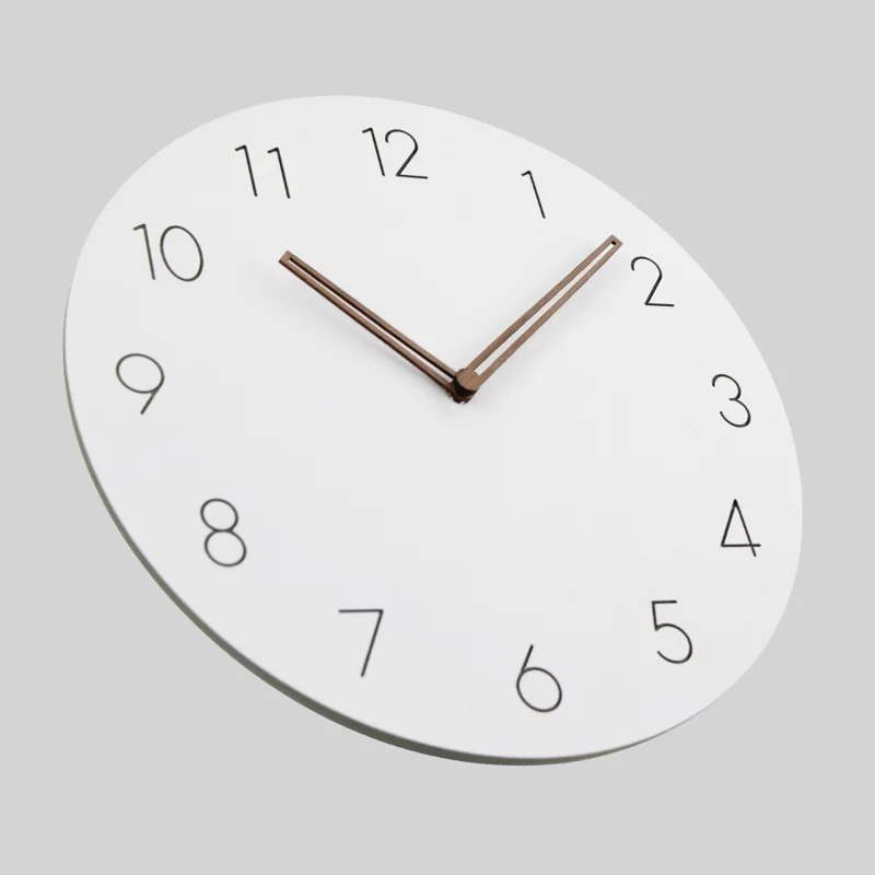 29cm MDF Wood Wall Clock Silent Non Ticking Wall Clock for Home Living Room Bedroom - Scale