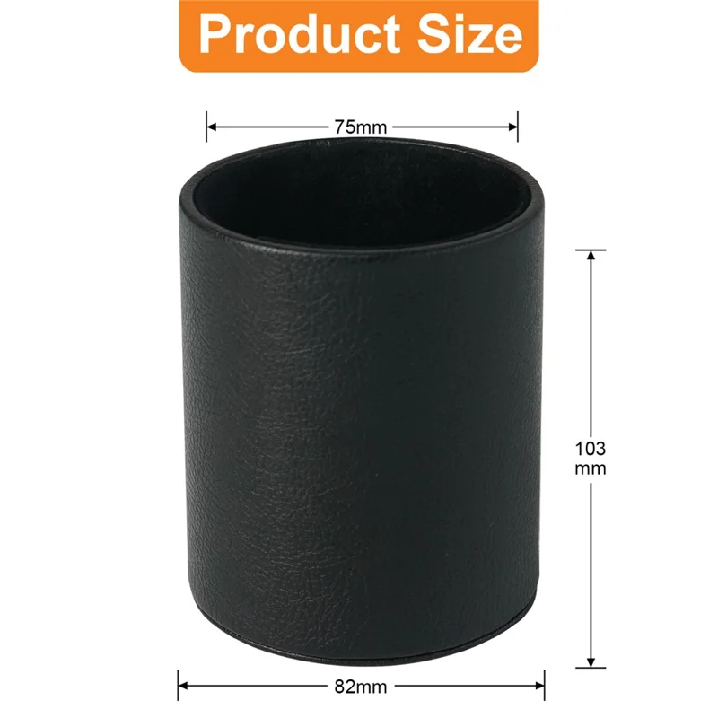 PU-Leder + PVC-Stifthalter, Stiftbecher, Makeup-Pinsel, Stiftorganizer, Schule, Büro, Schreibtisch, Schreibwaren - Schwarz