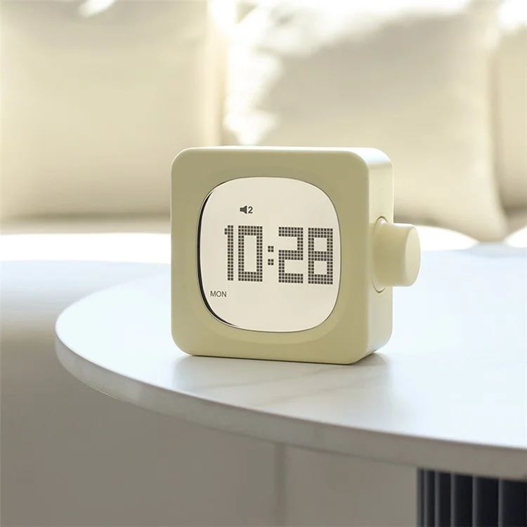 MUID H-CL-04 Smart Square Alarm Clock Bedside LED Wake-Up Night Light Desktop Digital Table Snooze Clock Home Decor - Yellow