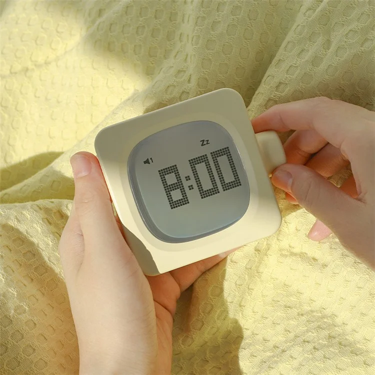 MUID H-CL-04 Smart Square Alarm Clock Bedside LED Wake-Up Night Light Desktop Digital Table Snooze Clock Home Decor - Yellow