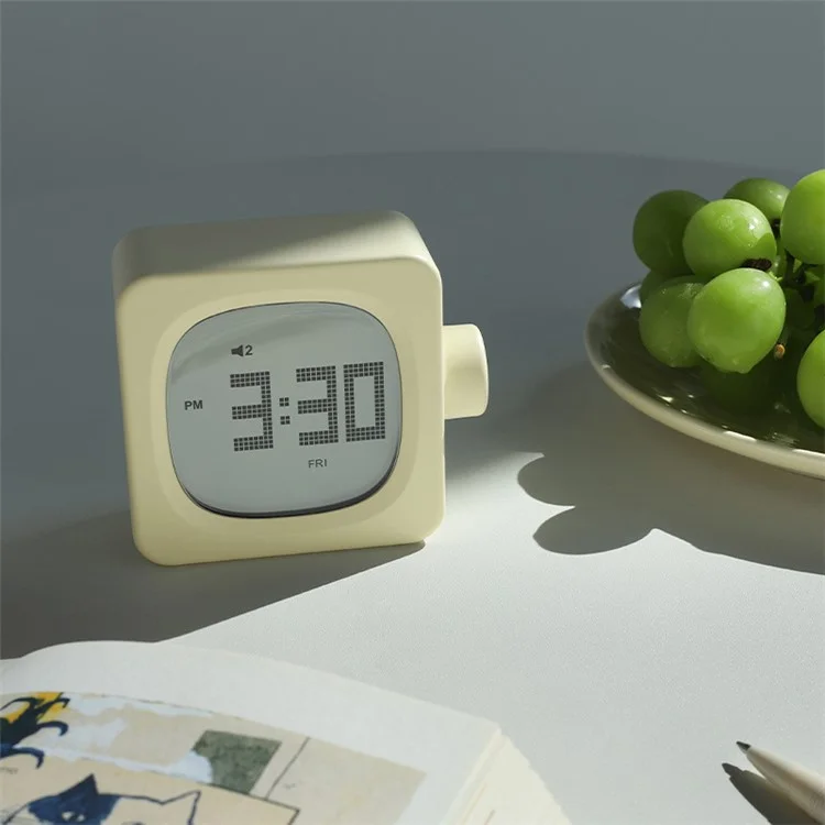 MUID H-CL-04 Smart Square Alarm Clock Bedside LED Wake-Up Night Light Desktop Digital Table Snooze Clock Home Decor - Yellow