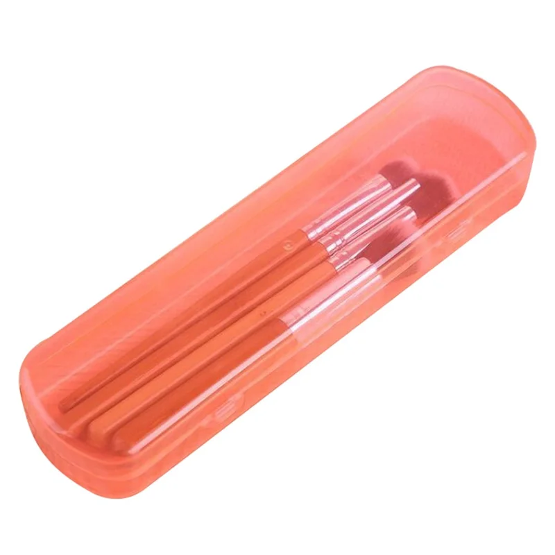 Travel Portable Toothbrush Toothpaste Storage Box Transparent Plastic Empty Protective Case - Pink