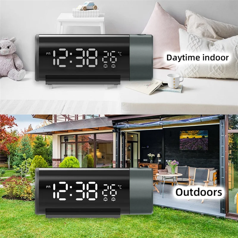 1006 Multifunctional Dual Alarm Clock Time / Temperature Projection LED Screen Digital Clock