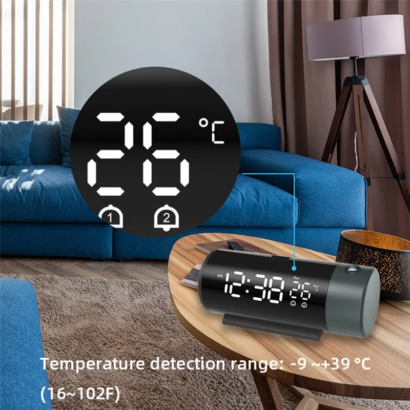 1006 Multifunctional Dual Alarm Clock Time / Temperature Projection LED Screen Digital Clock