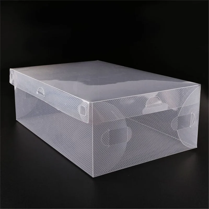6Pcs Shoe Storage Boxes Clear Plastic Thickened Shoe Storage Containers Stackable Shoe Organizer, Size L (for Man)