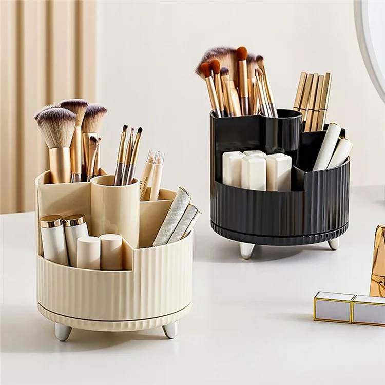 Organisateur de Maquillage Plateau de Rangement ABS+PET Table de Maquillage Présentoir à Cosmétiques - Beige / 1 Set de Présentoir