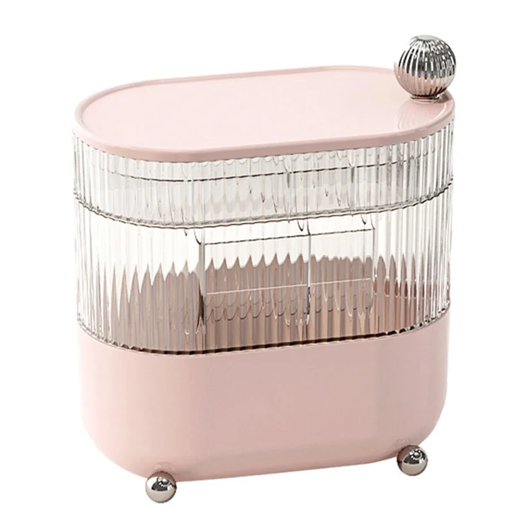 Plateau de rangement rotatif, support de bracelet de bijoux multicouche transparent - Bille / Trois couches / Rose