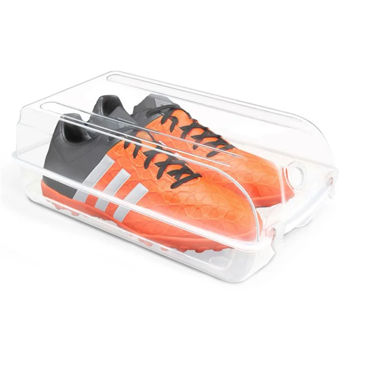 Home Closet Plastic Shoe Storage Case Transparent Shoe Organizer Box Organizer, Größe: M - Weiß