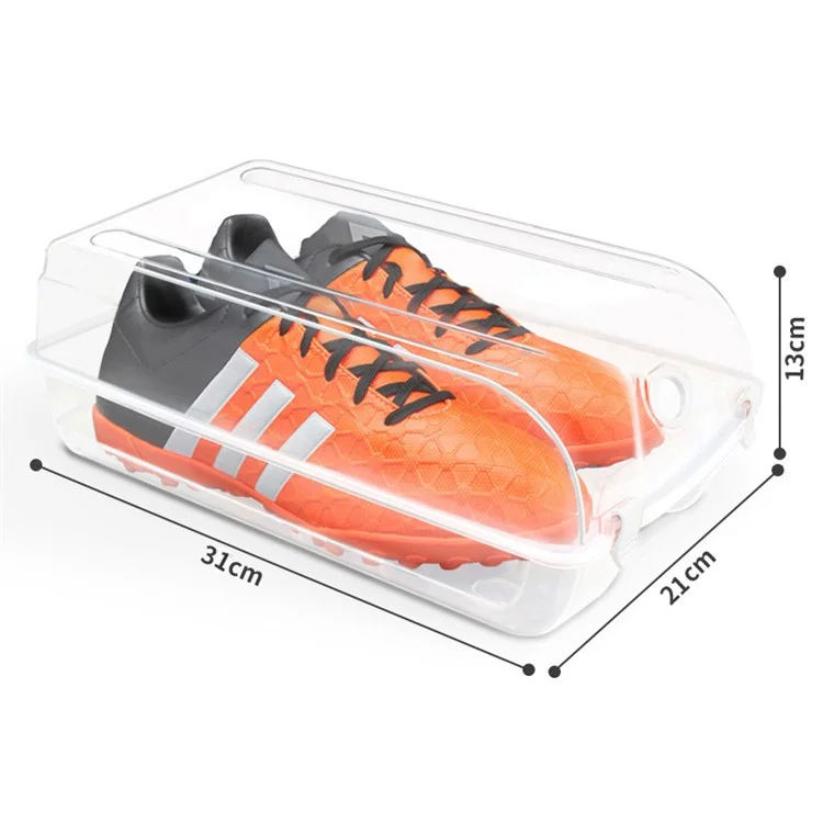 Home Closet Plastic Shoe Storage Case Transparent Shoe Organizer Box Organizer, Größe: M - Weiß