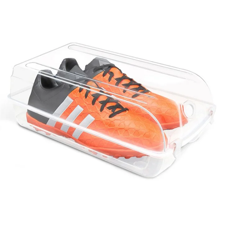 Porta Scarpe Rinforzato Trasparente in Plastica per Casa Armadio Ripiano, Dimensione: S - Bianco