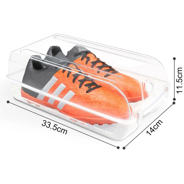 Porta Scarpe Rinforzato Trasparente in Plastica per Casa Armadio Ripiano, Dimensione: S - Bianco