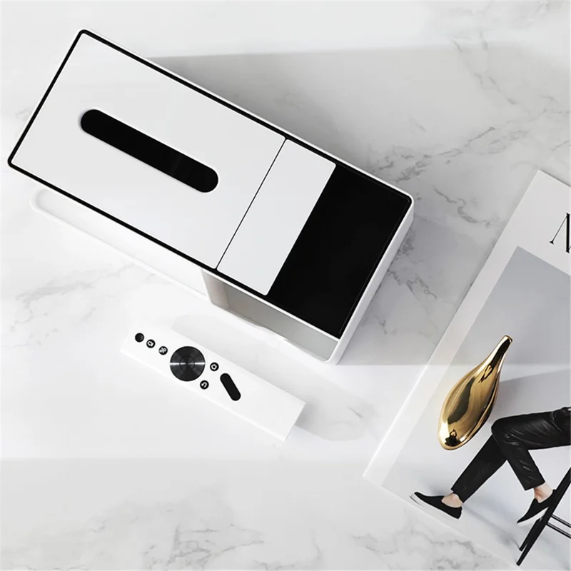 Light Luxury Style Tissue Box Cover Plastic Tissue Box Facial Tissue Holder Case for Home Bedroom Office - Green