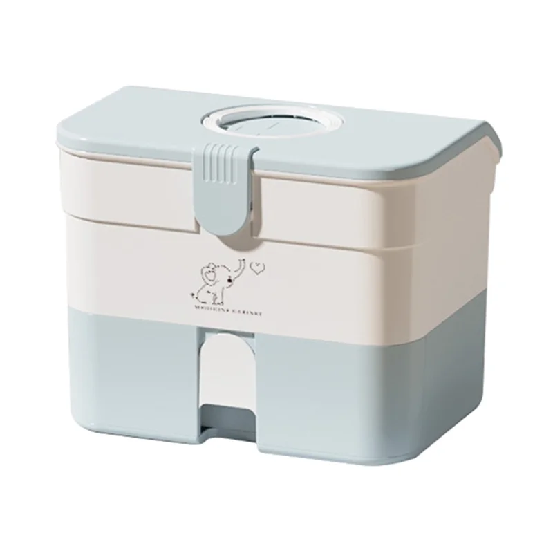 Dual-Layer Pill Organizer PP+ABS Pill Box Medicine Organizer Case Holder for Home - Blue