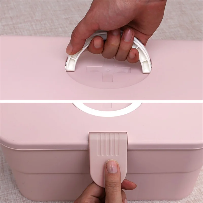 Dual-Layer Pill Organizer PP+ABS Pill Box Medicine Organizer Case Holder for Home - Blue