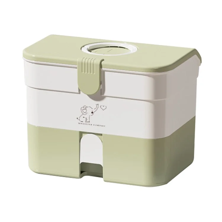 Dual-Layer Pill Organizer PP+ABS Pill Box Medicine Organizer Case Holder for Home - Green
