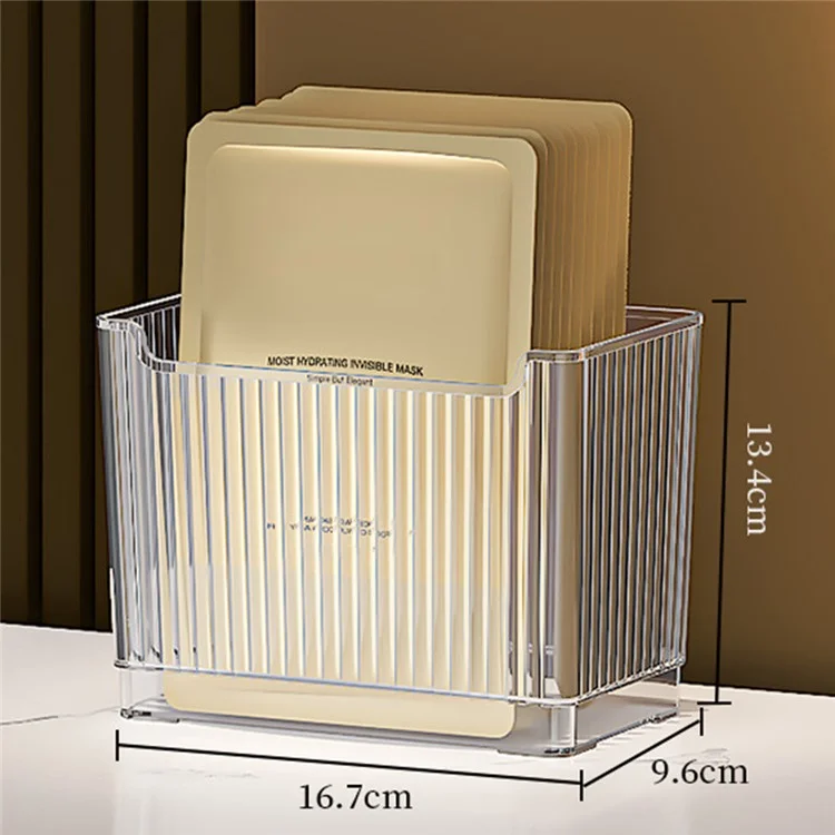 Kitchen Fridge Organizer PET Refrigerator Storage Bin for Food / Skin Care Products, Single Layer / Size L (No FDA Certificate, BPA Free) - Transparent