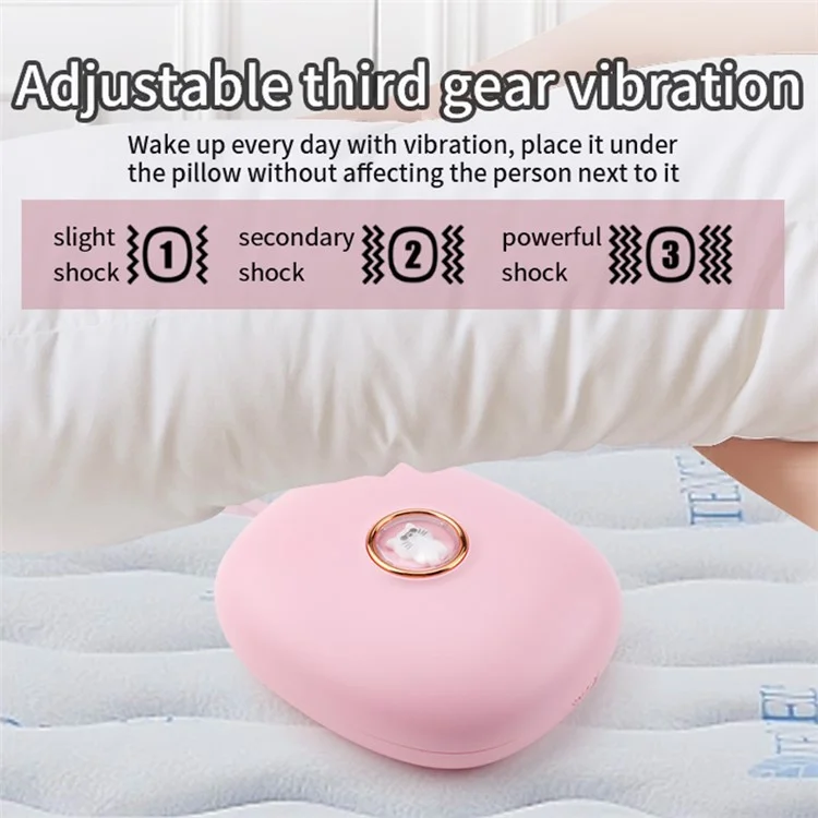 TS-BC670 Vibration Shaker Alarm Clock Cute Pet Students Wake Up Strong Wake Artifact LED Digital Clock - Rose Pink