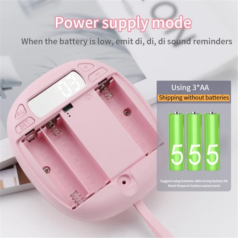 TS-BC670 Vibration Shaker Alarm Clock Cute Pet Students Wake Up Strong Wake Artifact LED Digital Clock - Sky Blue