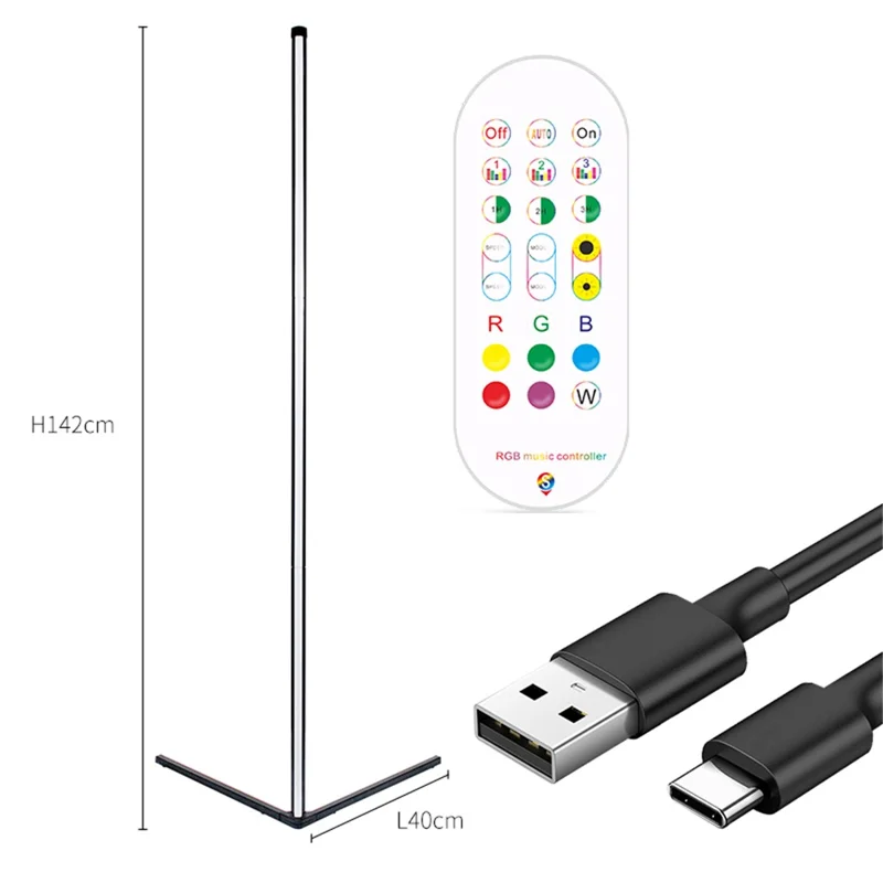 GW-545464 Floor Standing Lighting Lamp Wall Corner Colorful Ambient Light for Home Decor