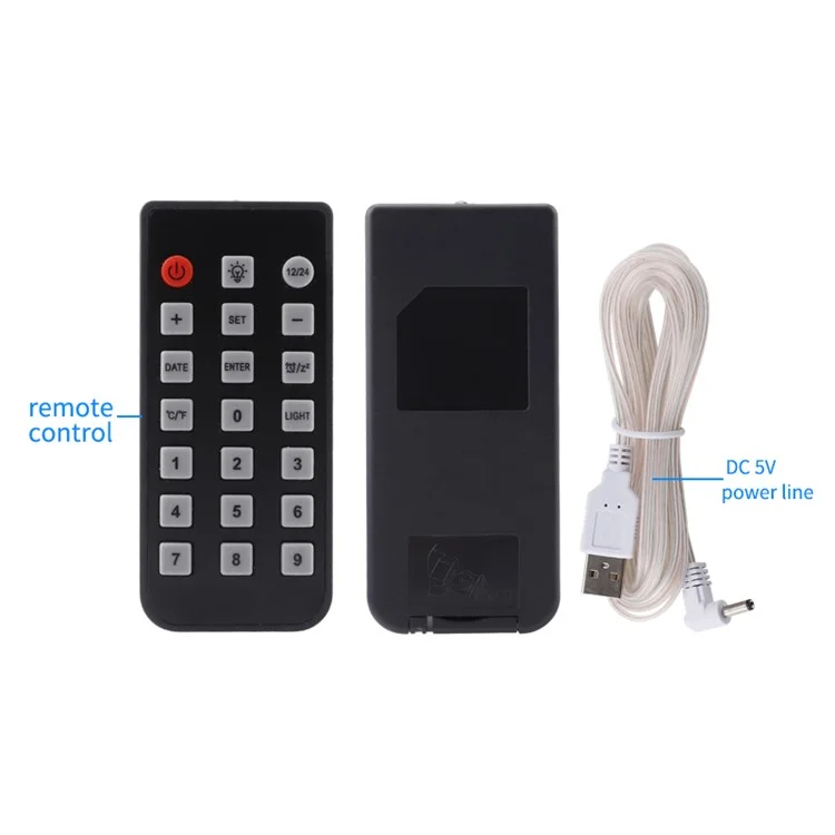 Relógio de Alarme Digital com Luz Noturna RGB, Exibição de Temperatura - Preto