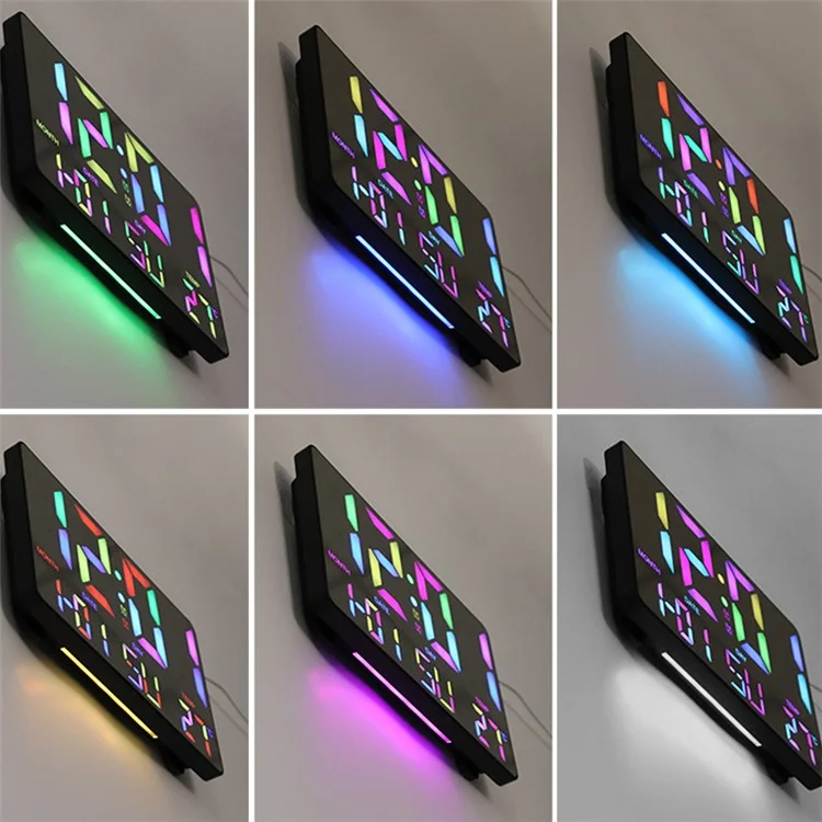 Relógio de Alarme Digital com Luz Noturna RGB, Exibição de Temperatura - Preto
