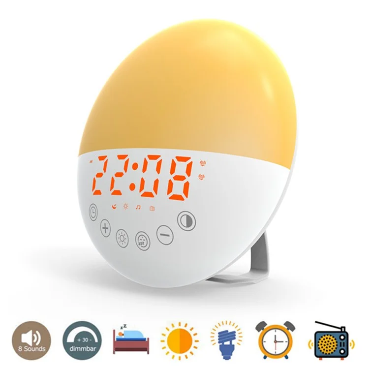 Bulk Purchasing ZH046 Multi-Function Wake-Up Lamp Digital Clock Electronic Alarm Clock with Colorful Ambient Lights