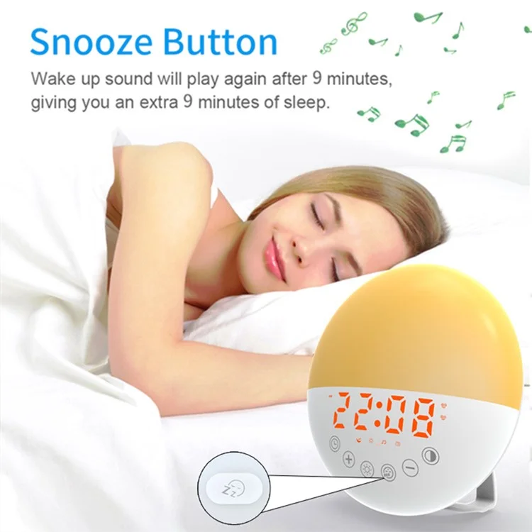Bulk Purchasing ZH046 Multi-Function Wake-Up Lamp Digital Clock Electronic Alarm Clock with Colorful Ambient Lights
