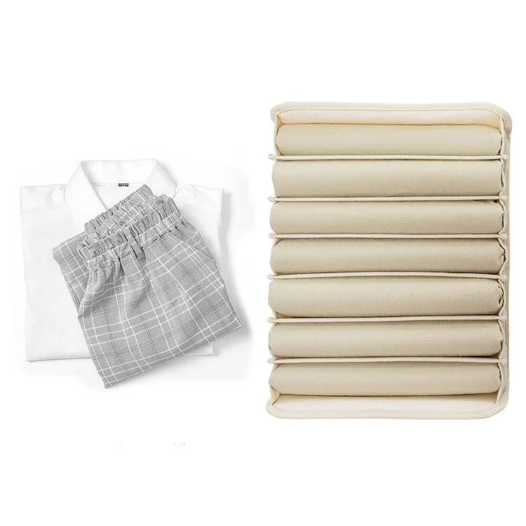 MOHO & HOME MDJ6167 Cotton+PP+PE Clothes Organizer Closet Drawer Dividers Storage Box for Jeans Sweater Underwear