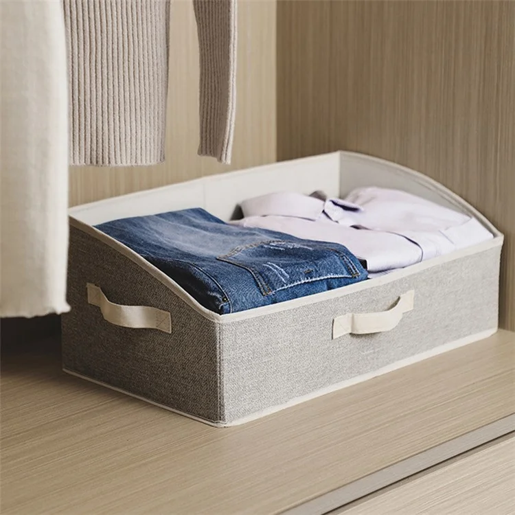 MOHO&HOME MDJ-6139 Non-Woven Trapezoid Storage Bin Closet Organizer Box for Toys, Clothes, Underwear, Books - Beige
