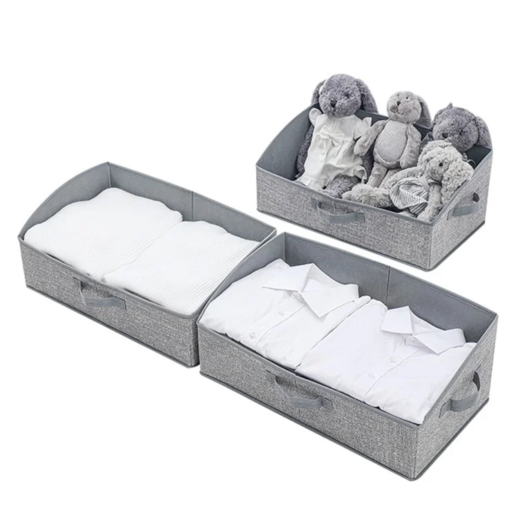 MOHO&HOME MDJ-6139 Non-Woven Trapezoid Storage Bin Closet Organizer Box for Toys, Clothes, Underwear, Books - Beige