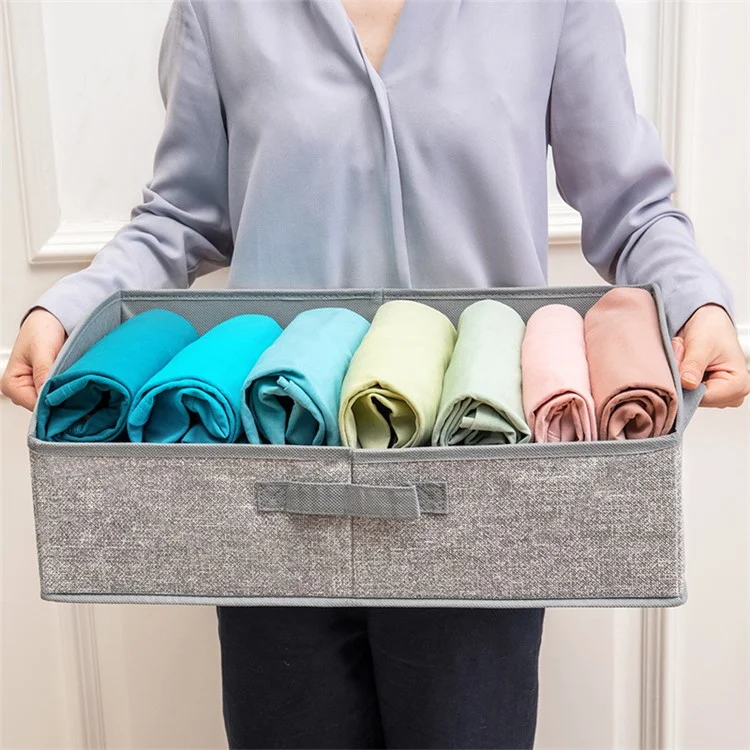 MOHO&HOME MDJ-6139 Non-Woven Trapezoid Storage Bin Closet Organizer Box for Toys, Clothes, Underwear, Books - Beige