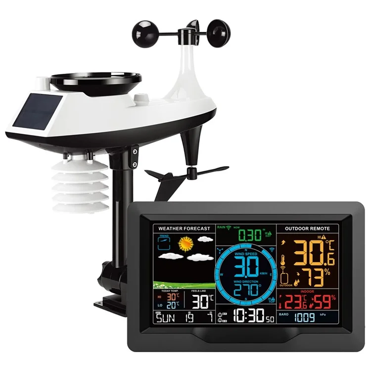 3390A Wireless Weather Station Wind Speed Rainfall Wind Direction Detection Temperature Humidity Weather Clock