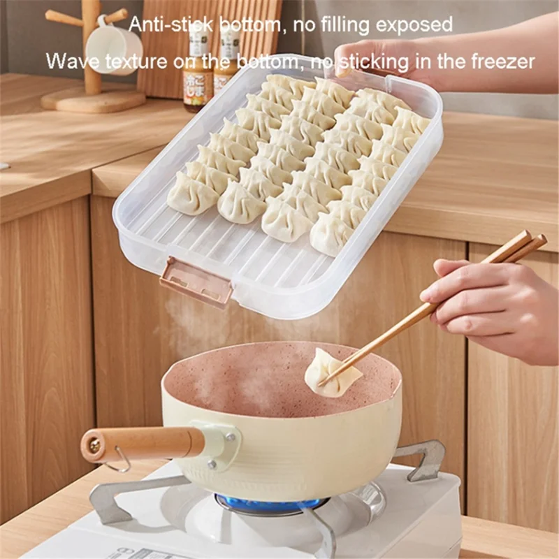 4-Layer Dumpling Storage Box with Lid Food-grade PP5 Dumpling Freezer Storage Box (BPA Free, No FDA Certification)