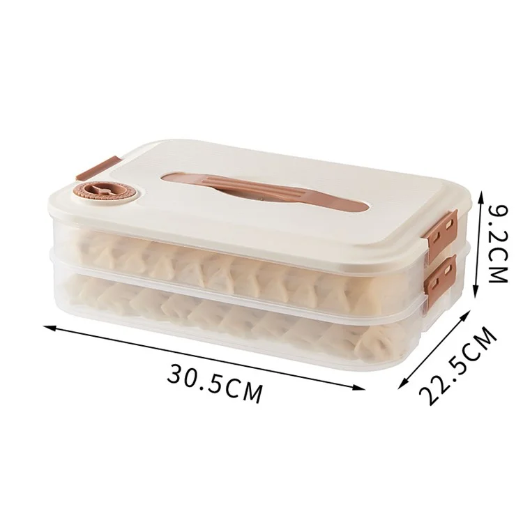 2-Layer Refrigerator Dumplings Storage Box PP5 Dumpling Freezer Storage Box with Lid (BPA Free, No FDA Certification)